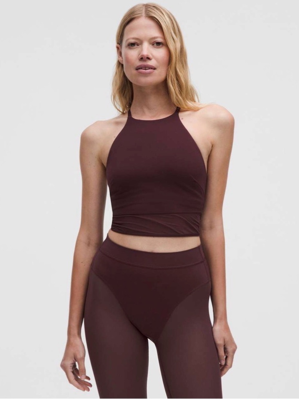 NWT Lululemon Nulu High Neck Mesh-Hem Tank Top